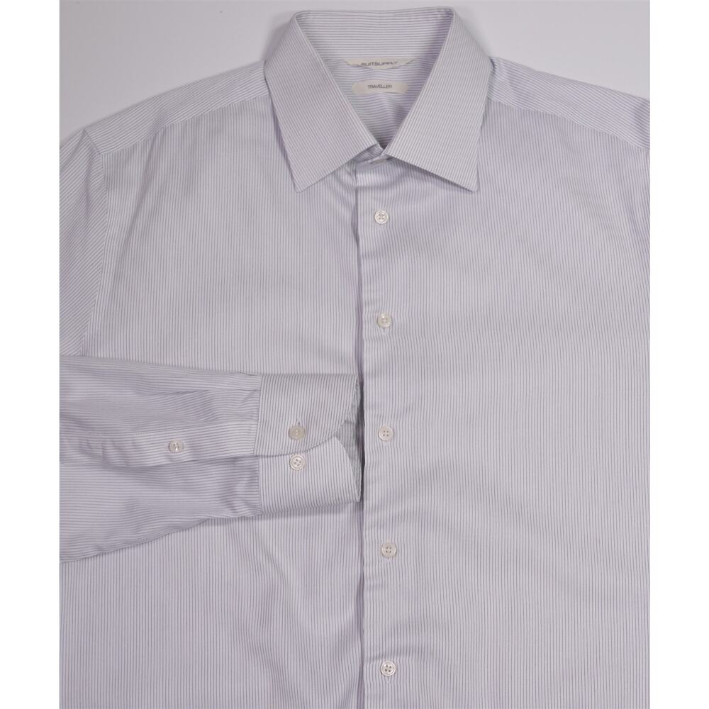 Suitsupply Slim Fit Light Blue Woven Egyptian Cotton Dress Shirt (41) 16-35 - Picture 1 of 7
